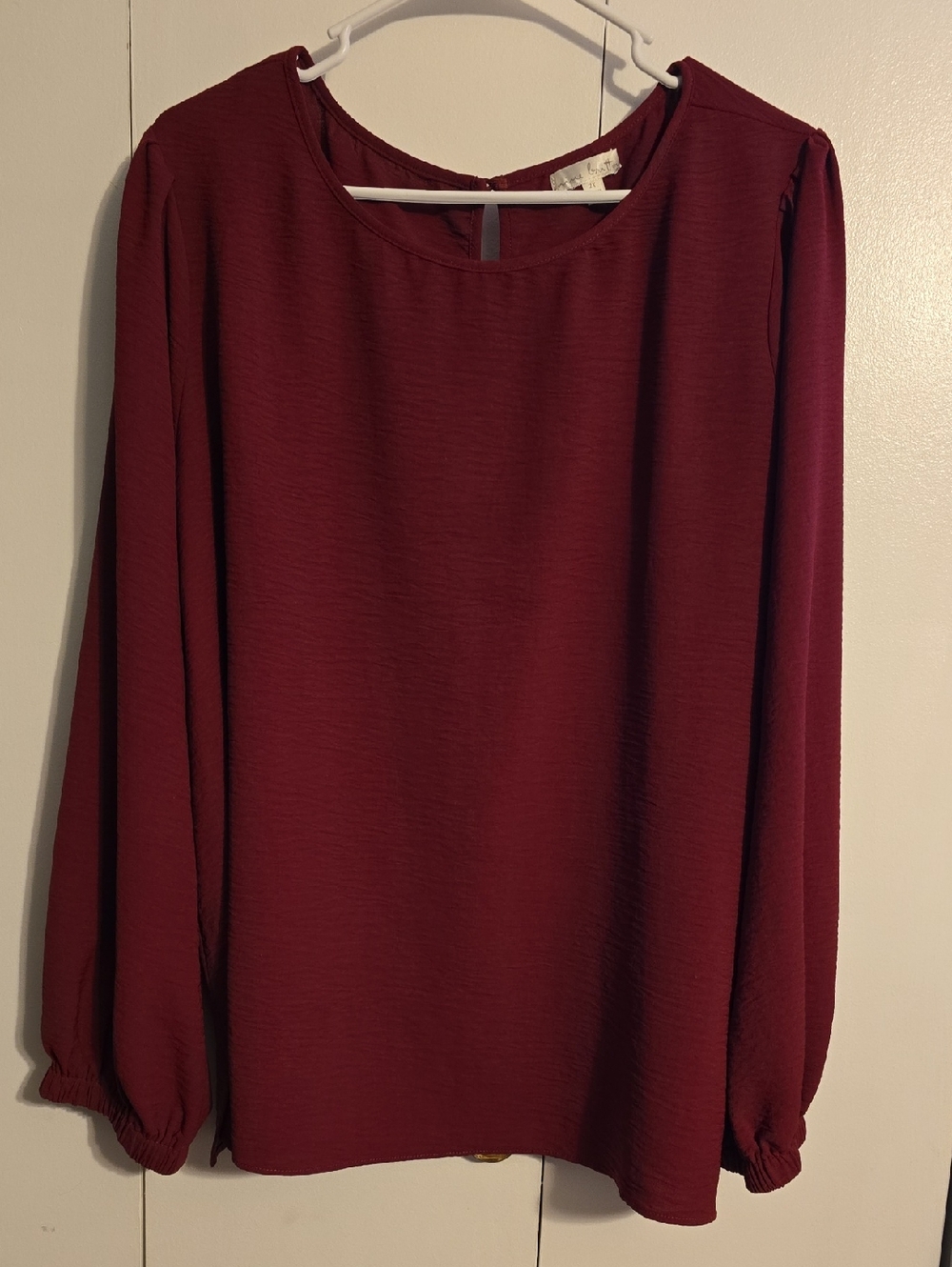 nine britton Burgundy Long Sleeve Top